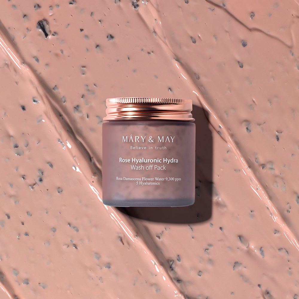 [MARY & MAY] Vegan Rose Hyaluronic Hydra Wash off Pack 125g - Skynkorea