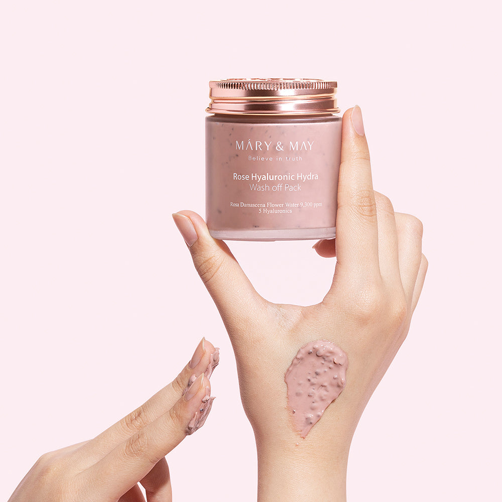 [MARY & MAY] Vegan Rose Hyaluronic Hydra Wash off Pack 125g - Skynkorea