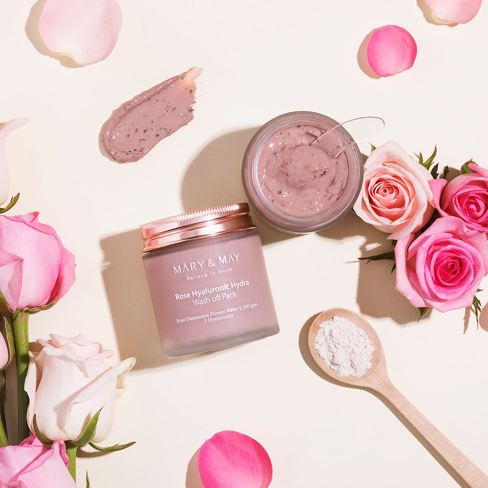 [MARY & MAY] Vegan Rose Hyaluronic Hydra Wash off Pack 125g - Skynkorea