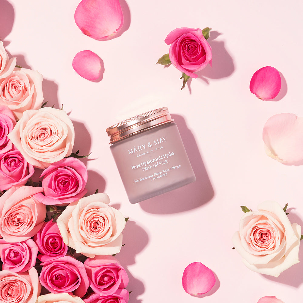[MARY & MAY] Vegan Rose Hyaluronic Hydra Wash off Pack 125g - Skynkorea