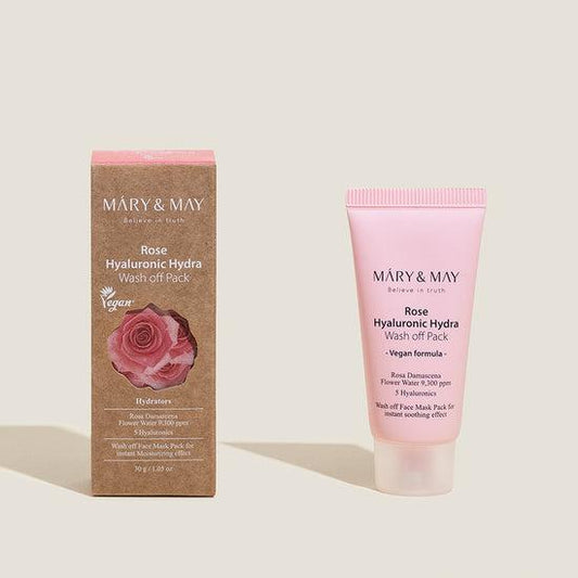 [MARY & MAY] Vegan Rose Hyaluronic Hydra Wash off Pack 30g - Skynkorea