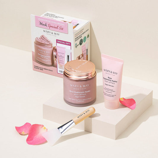 [MARY & MAY] Vegan Rose Hyaluronic Mask Special Set (125g+30g) - Skynkorea