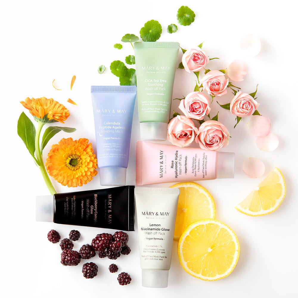[MARY & MAY] Vegan Wash Off Mask Mini Gift Set (30g x 5) - Skynkorea