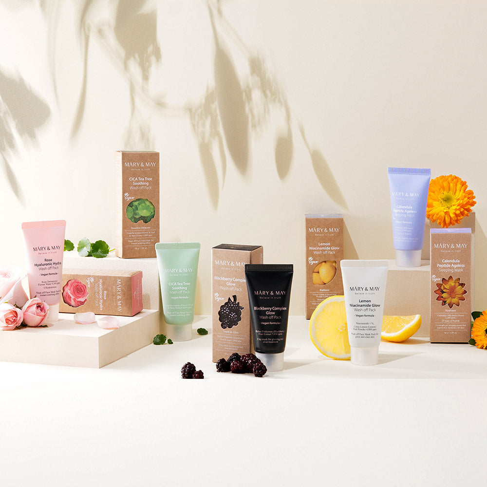 [MARY & MAY] Vegan Wash Off Mask Mini Gift Set (30g x 5) - Skynkorea
