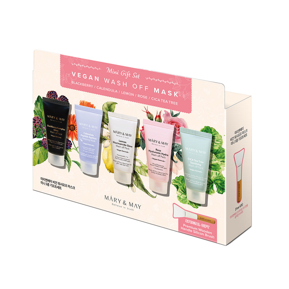 [MARY & MAY] Vegan Wash Off Mask Mini Gift Set (30g x 5) - Skynkorea