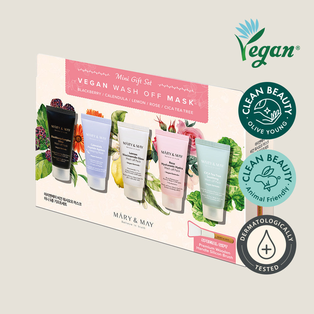 [MARY & MAY] Vegan Wash Off Mask Mini Gift Set (30g x 5) - Skynkorea