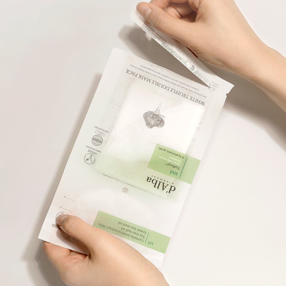 d'Alba White Truffle Double Mask Pack [Calming/Hydrating] 34.5g X 20ea - Skynkorea