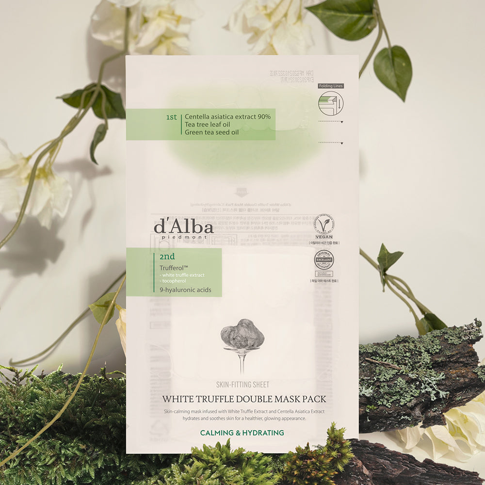 d'Alba White Truffle Double Mask Pack [Calming/Hydrating] 34.5g X 20ea - Skynkorea