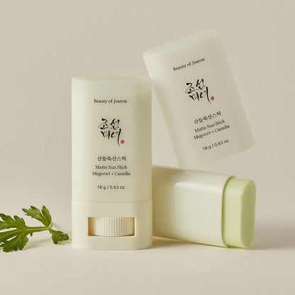 [Beauty of Joseon] Matte sun stick : Mugwort + Camelia 18g (SPF50+ PA++++) X 2EA [DOUBLE SET] - Skynkorea