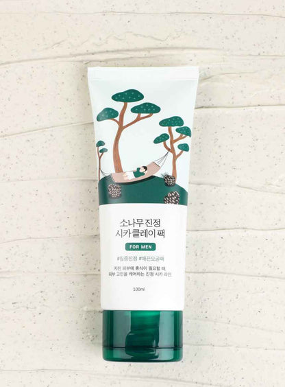 Round Lab For Men Pine Calming Cica Clay Pack 100ml - Skynkorea