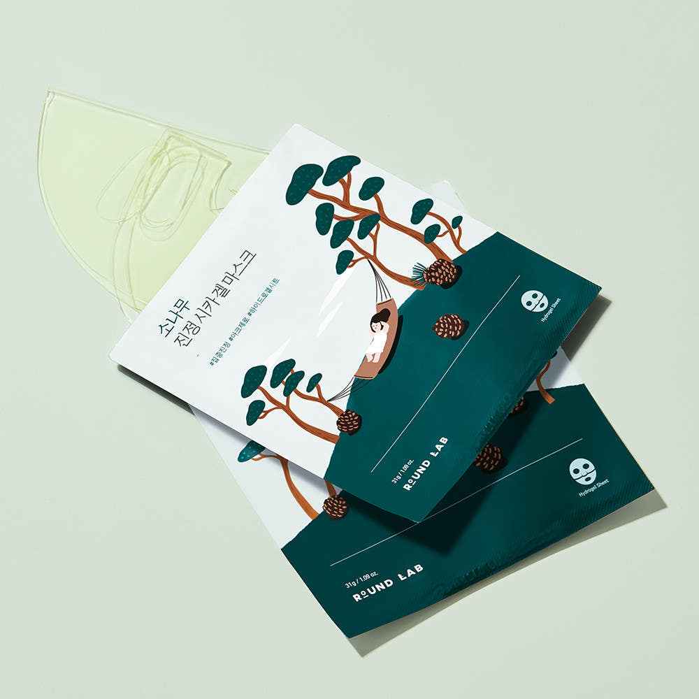 Round Lab Pine Calming Cica Gel Mask 31g x 5ea - Skynkorea