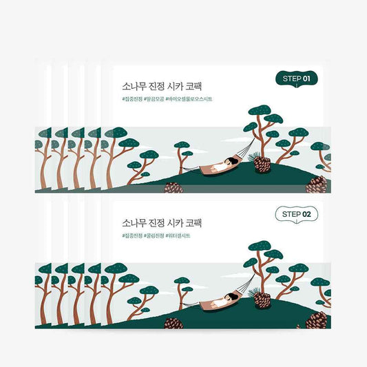 Round Lab Pine Tree Soothing Cica Biocellulose Nose Pack 2-Step Kit (1Step 4ml x 5ea / 2Step 4ml x 5ea) - Skynkorea