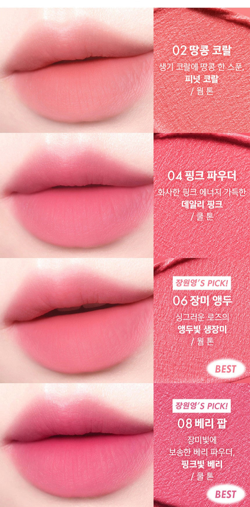 AMUSE Powder Velvet Tint 3.3g (7 Colors) - Skynkorea