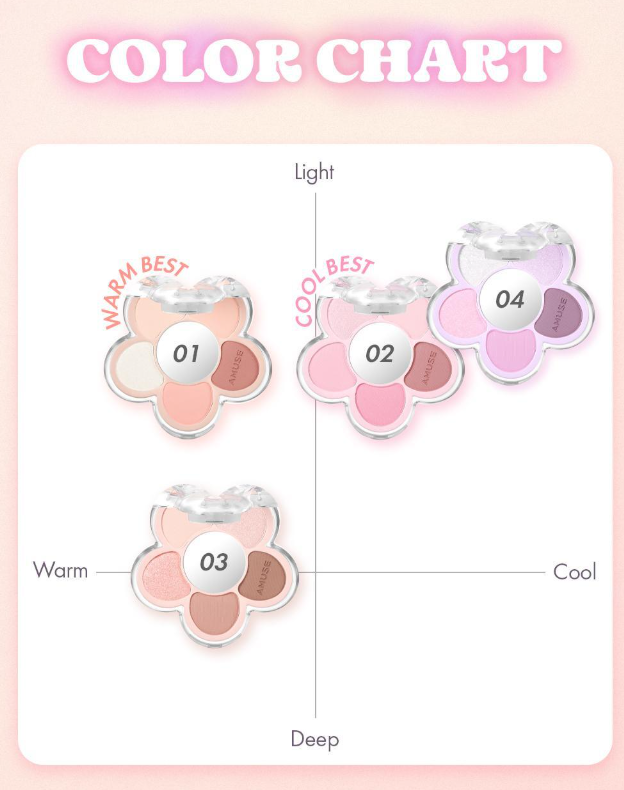 AMUSE Flora Eye Palette 4.5g (4 Colors) - Skynkorea